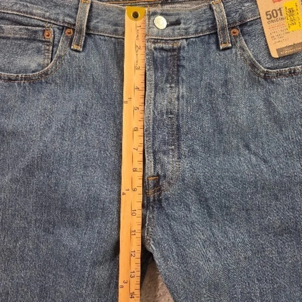 Levis 501 Jeans Men 36x34 Blue Denim Straight Leg Hidden Button Fly Original Fit
